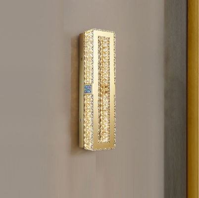 Rustproof Contemporary Gold Crystal Wall Sconce Lighting Electroplating Polishing
