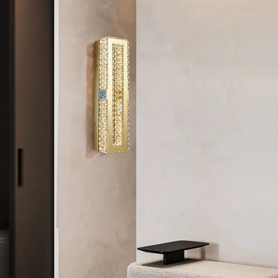 Rustproof Contemporary Gold Crystal Wall Sconce Lighting Electroplating Polishing