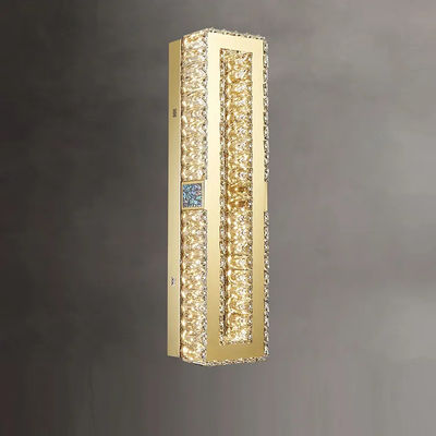 Rustproof Contemporary Gold Crystal Wall Sconce Lighting Electroplating Polishing