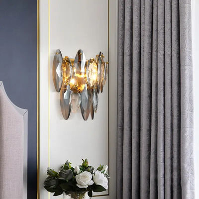 Living Room Bedside Modern Crystal Chandelier Wall Sconces Lights 25*16*33cm