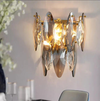 Living Room Bedside Modern Crystal Chandelier Wall Sconces Lights 25*16*33cm