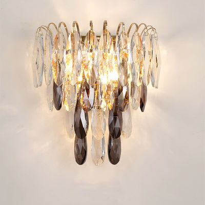 22*28cm Contemporary Glass Wall Sconces K9 Crystal Led Wall Lights