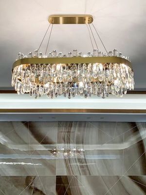 110V 240V E12 E14 Brushed Stainless Steel Entryway Chandelier Lighting For Dining Room