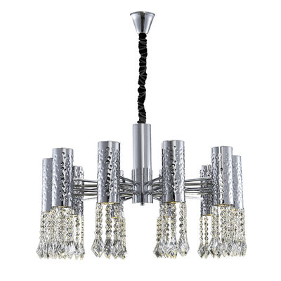 Stainless Steel Chrome Modern Crystal Ceiling Lights Adjustable 110V - 240V