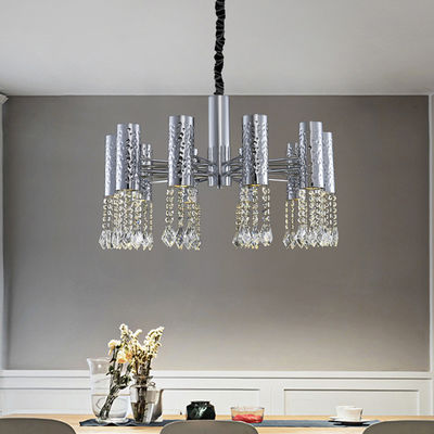Stainless Steel Chrome Modern Crystal Ceiling Lights Adjustable 110V - 240V