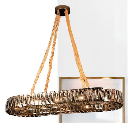 Energy Saving Smokey Gray Contemporary Crystal Chandelier Supports Customization