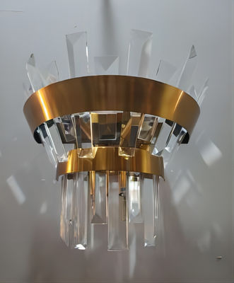 3000K - 6000K W8053 Gold Metal Crystal Wall Lamp Interior Decoration