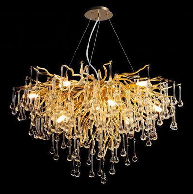 G9 95lm/W Modern Crystal Chandelier Glass Water Drop Pendant Light