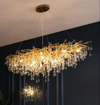 G9 95lm/W Modern Crystal Chandelier Glass Water Drop Pendant Light