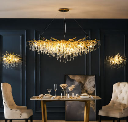 G9 95lm/W Modern Crystal Chandelier Glass Water Drop Pendant Light