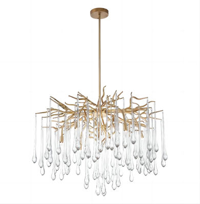 Ceiling Room Clear Glass Drop Chandelier 80 CRI Color Accuracy