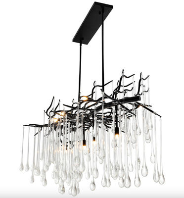 AC110 - 240V 50 / 60Hz Modern Crystal Chandelier Clear Glass Drop Chandelier