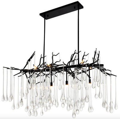 AC110 - 240V 50 / 60Hz Modern Crystal Chandelier Clear Glass Drop Chandelier