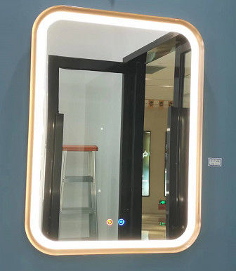 Square LED Bathroom Mirror Light Time Temperature Function