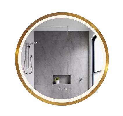 60cm Dia Aluminum Frame Bathroom Mirror Clear Reflection Effect