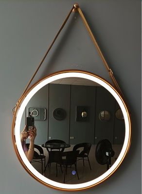 Aluminum Frame Black Hanging Vanity Mirror With Lights 24W