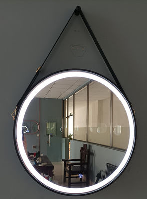 Aluminum Frame Black Hanging Vanity Mirror With Lights 24W
