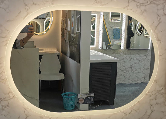 Demisting Oval LED Makeup Vanity Mirror With Lights 36W