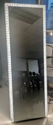 Stainless Steel LED Crystal Effect Mirror Crystal Vanity Mirror With Lights