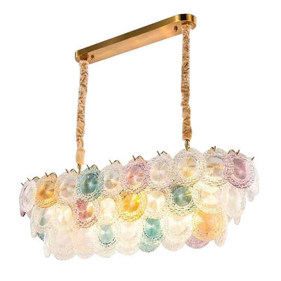Soft Brightness Colorful Glass Disc Pendant Lights E14 AC 110 - 250V