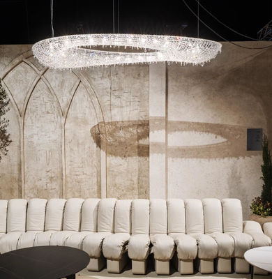 Oval Crystal Pendant Light For Living Room And Dining Room