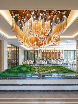 Luxury Golden Transparent Rectangular Crystal Extra Large Chandeliers Made To Order