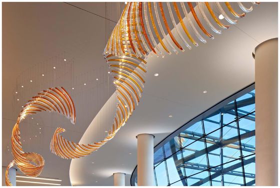 OEM ODM European Style Designer Lighting Long Glass Pendant Light 3000K