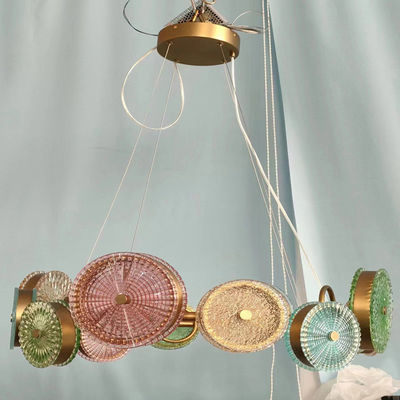4000K Colorful Glass Chandelier Restaurant Chandelier LED