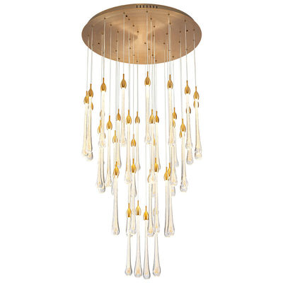 American High Ceilings Chandeliers Water Drop Crystal Chandelier Customization
