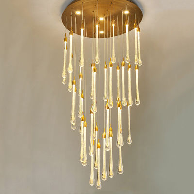 American High Ceilings Chandeliers Water Drop Crystal Chandelier Customization