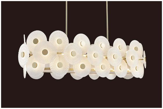24V 3500K Champagne Gold Glass Custom Chandeliers Soft Brightness