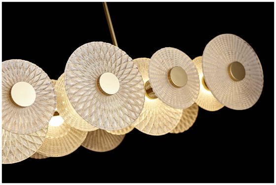 24V 3500K Champagne Gold Glass Custom Chandeliers Soft Brightness