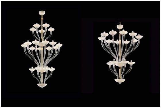 3000-6000K Custom Chandeliers With Clear Glass Shades Various Sizes Available