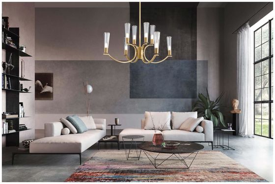 Customizable Copper Glass Chandelier Multiple Sizes Available