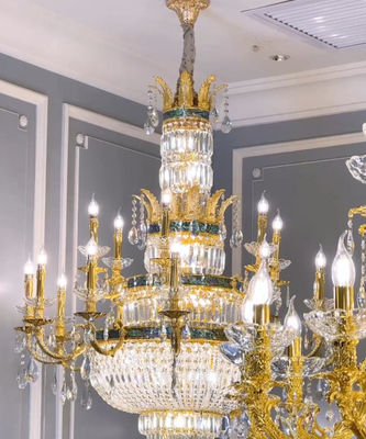 European Style Candle Extra Large Crystal Chandeliers For High Ceilings