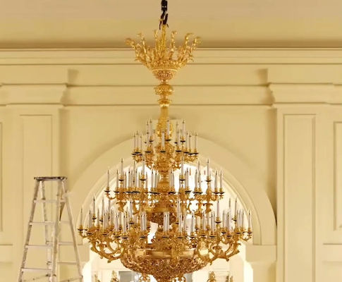 European Style Candle Chandeliers Extra Large Crystal Chandeliers For High Ceilings