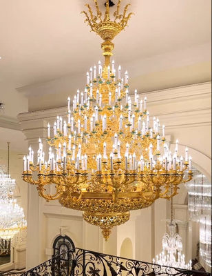 European Style Candle Chandeliers Extra Large Crystal Chandeliers For High Ceilings