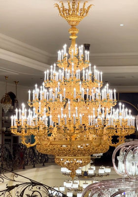 European Style Candle Chandeliers Extra Large Crystal Chandeliers For High Ceilings