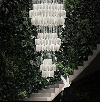 New Design High Ceiling Decor Luxury Chandeliers Modeling Villa Staircase Ceramic Flower Pendant Light