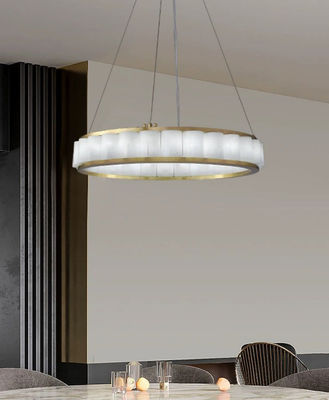 Customized Nordic Style Circular Lighting Alabaster Modern Pendant Light For Foyer And Staircase Area