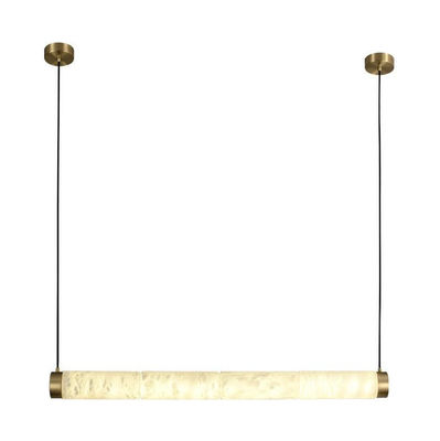 Modern Minimalist Designer Creative Long Cylinder Natural Alabaster Hanging Lights Luxury LED Restaurant Bar Decoration Alabaster Lights