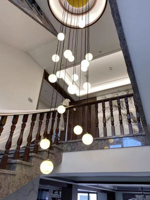 Spiral Modern Crystal Chandelier Hall Long Flush Mount Chandeliers Lighting Cristal Lustre Led L'Escalier Lights