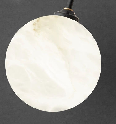 Postmodern Creative Fashion Brass Living Room Chandelier Simplicity Light Luxury Hotel Bedroom Alabaster Pendant Light