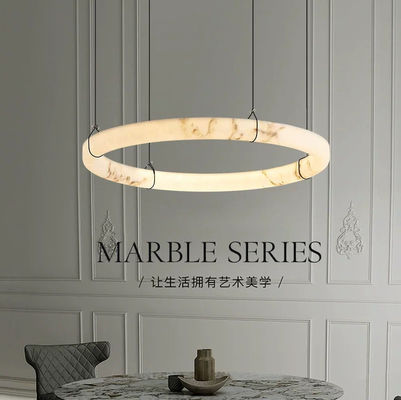 Modern Luxury Alabaster L1P Chandelier Brass Pendant Hanging Light Dining Room Kitchen Island Hotel Bar AC Factory Price