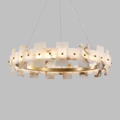 Home Decor Circle LED Luxury Modern Pendant Light Chandelier Alabaster Lighting Products