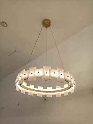 Home Decor Circle LED Luxury Modern Pendant Light Chandelier Alabaster Lighting Products