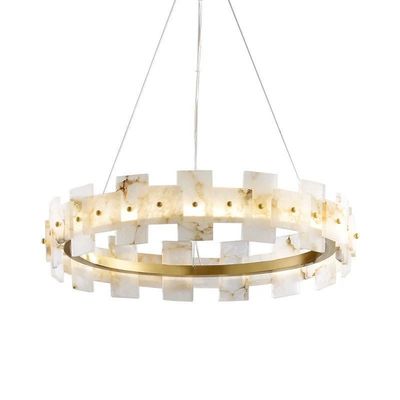 Home Decor Circle LED Luxury Modern Pendant Light Chandelier Alabaster Lighting Products