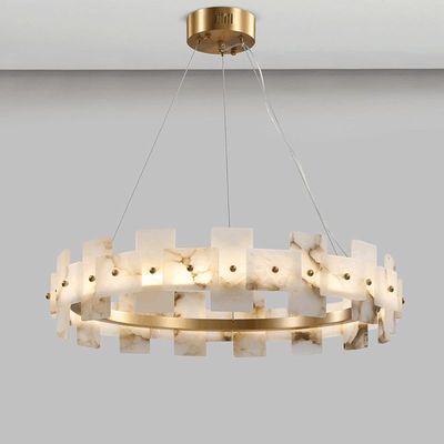 Home Decor Circle LED Luxury Modern Pendant Light Chandelier Alabaster Lighting Products