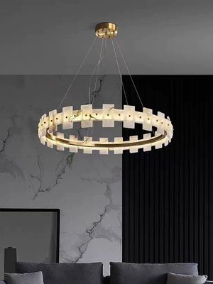Home Decor Circle LED Luxury Modern Pendant Light Chandelier Alabaster Lighting Products