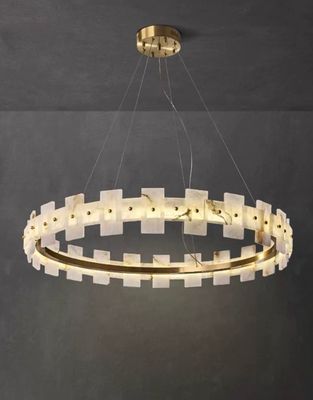 Home Decor Circle LED Luxury Modern Pendant Light Chandelier Alabaster Lighting Products